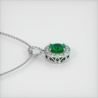 1.13 Ct. Emerald  Pendant - 18K White Gold