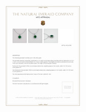 Emerald Pendant 4.10 Ct., 18K White Gold Appraisal