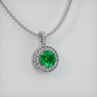 1.25 Ct. Emerald Pendant, 18K White Gold 2