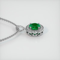 1.25 Ct. Emerald Pendant, 18K White Gold 3