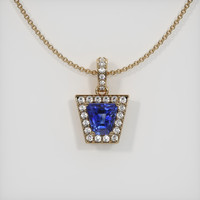 2.06 Ct. Blue Sapphire Pendant, 14K Yellow Gold 1