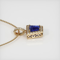 2.06 Ct. Blue Sapphire Pendant, 14K Yellow Gold 3