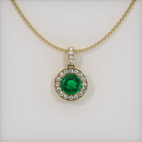 0.95 Ct. Emerald Pendant, 18K Yellow Gold 1