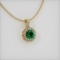 0.95 Ct. Emerald Pendant, 18K Yellow Gold 2