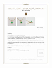 Emerald Pendant 1.05 Ct., 18K Yellow Gold Appraisal