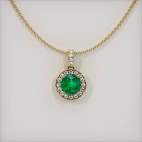 1.09 Ct. Emerald Pendant, 18K Yellow Gold 1