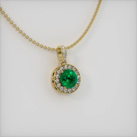 1.09 Ct. Emerald Pendant, 18K Yellow Gold 2