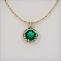 3.10 Ct. Emerald  Pendant - 18K Yellow Gold