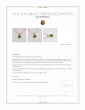 Emerald Pendant 1.13 Ct., 18K Yellow Gold Appraisal
