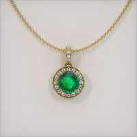 1.13 Ct. Emerald  Pendant - 18K Yellow Gold