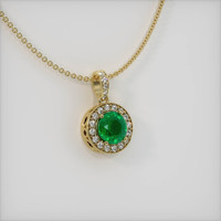 1.13 Ct. Emerald  Pendant - 18K Yellow Gold