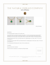 Emerald Pendant 1.08 Ct., 18K Yellow Gold Appraisal
