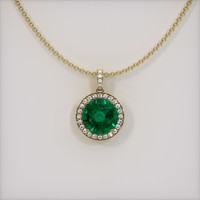 4.10 Ct. Emerald   Pendant, 18K Yellow Gold 1