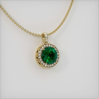 4.10 Ct. Emerald  Pendant - 18K Yellow Gold