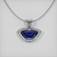 2.51 Ct. Sapphire Pendant, 14K White Gold 1