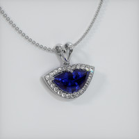2.51 Ct. Sapphire Pendant, 14K White Gold 2