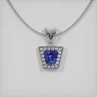 2.06 Ct. Sapphire Pendant, 14K White Gold 1