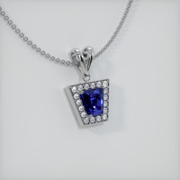 2.06 Ct. Sapphire Pendant, 14K White Gold 2