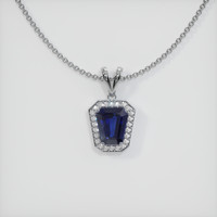 3.43 Ct. Sapphire Pendant, 14K White Gold 1