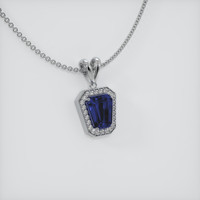3.43 Ct. Sapphire Pendant, 14K White Gold 2