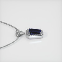 3.43 Ct. Sapphire Pendant, 14K White Gold 3