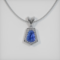 2.54 Ct. Blue Sapphire Pendant, 14K White Gold 1