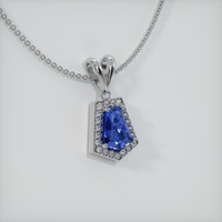 2.54 Ct. Blue Sapphire Pendant, 14K White Gold 2