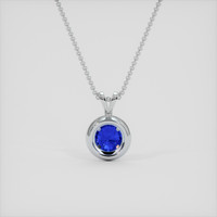 3.15 Ct. Blue Sapphire Pendant, 14K White Gold 4