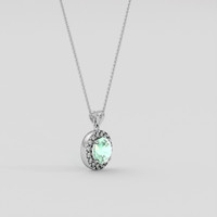 1.06 Ct. Green Beryl Pendant, 14K White Gold 2