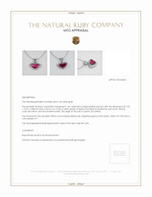 Ruby Pendant 1.45 Ct., 14K White Gold Appraisal