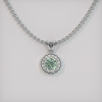 0.76 Ct. Sapphire Pendant, 14K White Gold 1