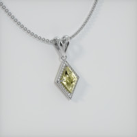 3.20 Ct. Yellowish Green Sapphire Pendant, 14K White Gold 2