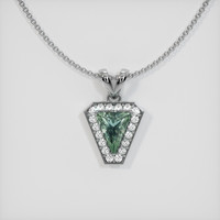 0.93 Ct. Bluish Green Sapphire Pendant, 14K White Gold 1