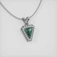 0.93 Ct. Bluish Green Sapphire Pendant, 14K White Gold 2