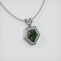 3.44 Ct. Sapphire Pendant, 14K White Gold 2