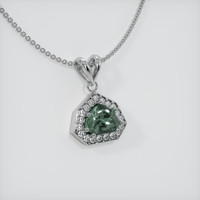 1.20 Ct. Green Sapphire Pendant, 14K White Gold 2