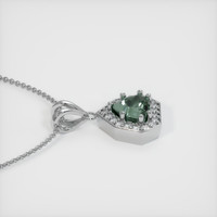 1.20 Ct. Green Sapphire Pendant, 14K White Gold 3