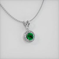 1.04 Ct. Emerald  Pendant - 18K White Gold