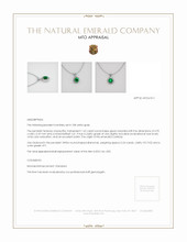Pave Emerald Pendant 1.62 Ct., 18K White Gold Appraisal
