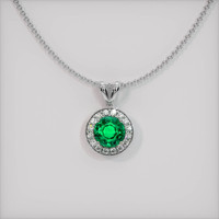 Pave Emerald Pendant 1.62 Ct., 18K White Gold Preview
