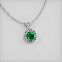 Pave Emerald Pendant 1.62 Ct., 18K White Gold Preview