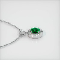 Pave Emerald Pendant 1.62 Ct., 18K White Gold Preview