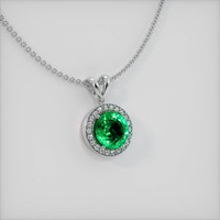 3.59 Ct. Emerald Pendant, 18K White Gold 2