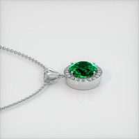 3.59 Ct. Emerald  Pendant - 18K White Gold