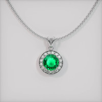 0.93 Ct. Emerald Pendant, 18K White Gold 1