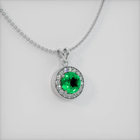 0.93 Ct. Emerald Pendant, 18K White Gold 2