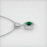 0.77 Ct. Emerald Pendant, 18K White Gold 3