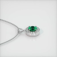 0.76 Ct. Emerald  Pendant - 18K White Gold