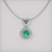 0.83 Ct. Emerald Pendant, 18K White Gold 1