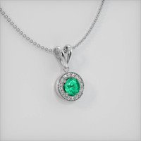0.83 Ct. Emerald Pendant, 18K White Gold 2